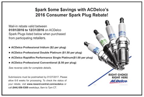 Ac Spark Plug Rebate