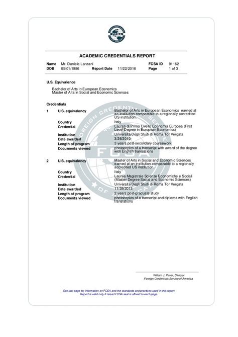 academic credentials examples