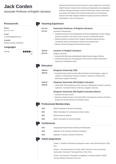 Academic CV Example