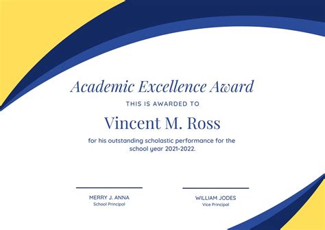 Academic Award Certificate Template Qualads