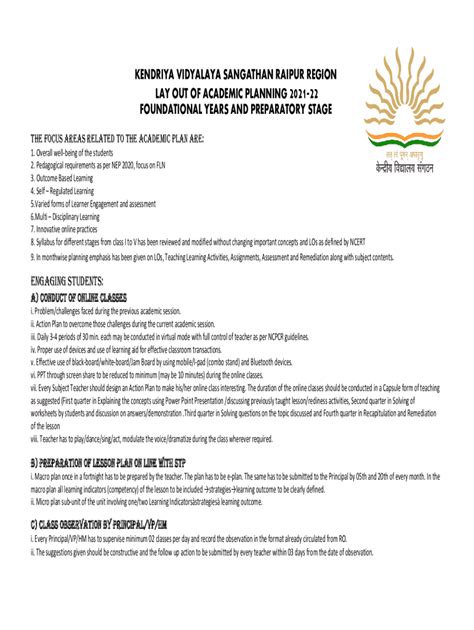 Academic Planning Kvs