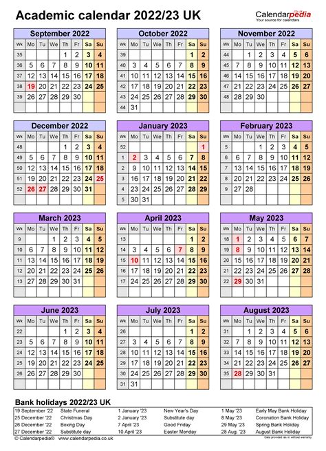 academic year calendar 2022-23