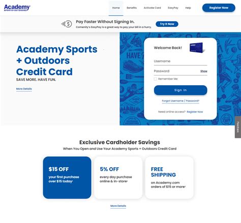 academy sports credit card payment login