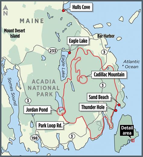 acadia national park hiking trail map