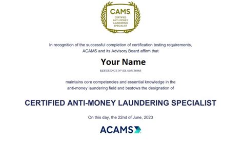 acams certification uk