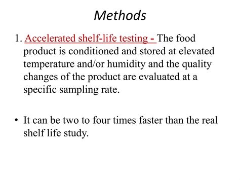 Accelerated Shelf Life Testing Methods
