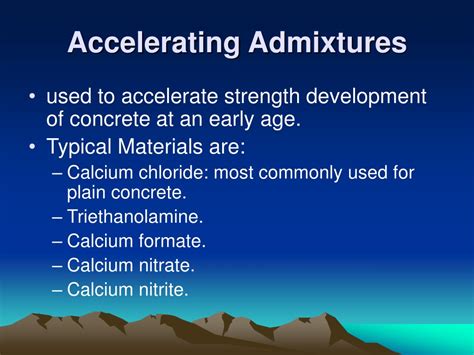 Accelerating Admixtures For Concrete