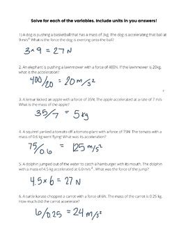 Acceleration Problems Middle School