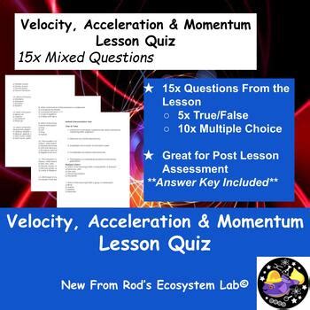 Acceleration Quiz Answer Key