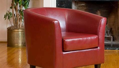 Accent Chair Red Leather Medici Tufted Modern Zuri Furniture
