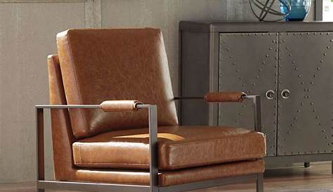 Accent Chairs For Living Room Leather Leeds Vintage Dark Brown Chair 1StopBedrooms