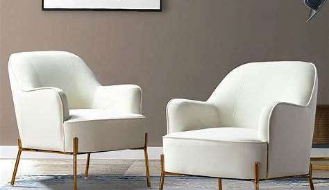 Accent Chairs For Living Room Set Of 2 Elegant Upholstered Fabric Club
