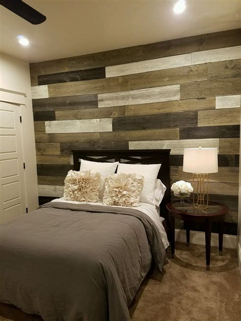 Accent Wall In Bedroom With Wood