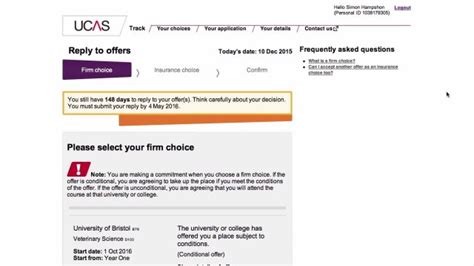 accepting ucas offer