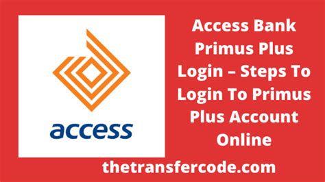 access bank primus portal login