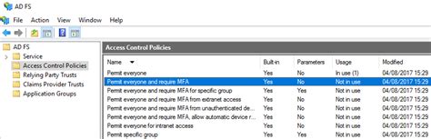 Access Control Policy Adfs