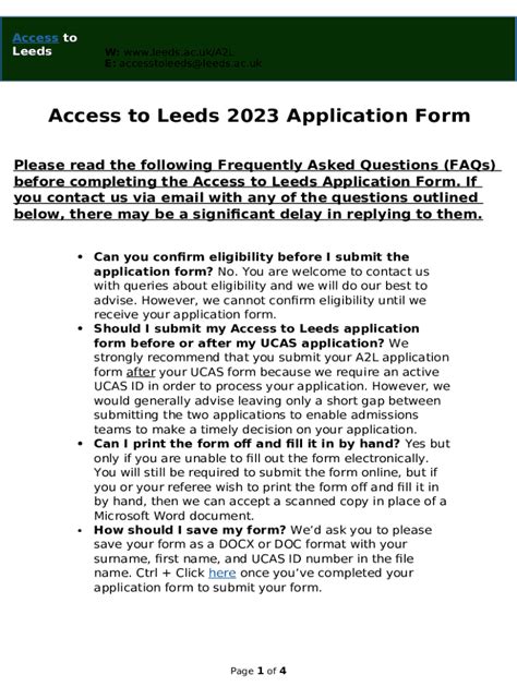 access to leeds application