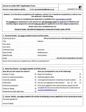 access to leeds form