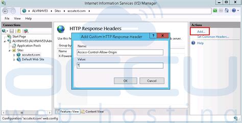 Access-Control-Allow-Origin On Iis