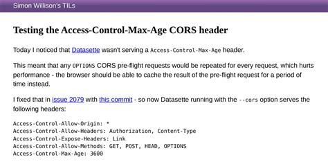 Access-Control-Max-Age Max Value