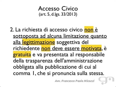 accesso civico 33 2013