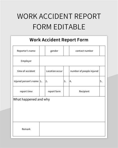 accident at work form template