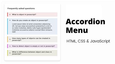 Accordion Html Css Javascript Codepen