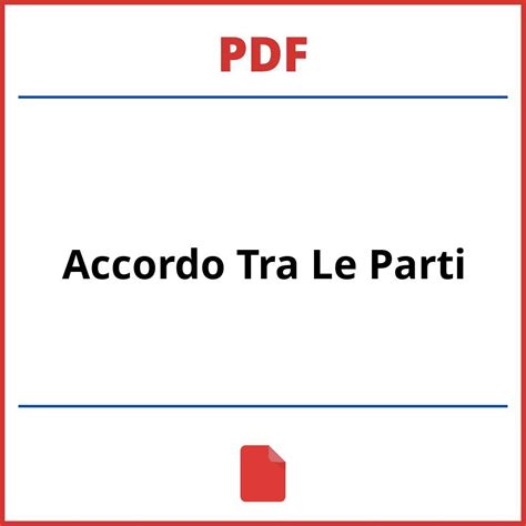 accordo tra le parti