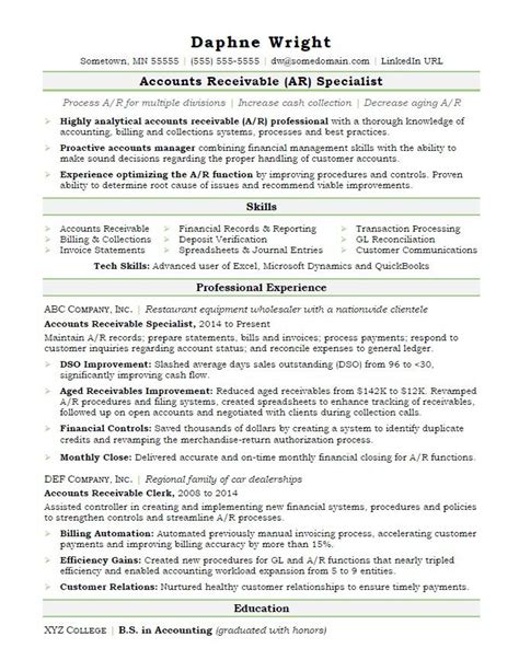 Accounts Receivable Manager Resume Samples QwikResume