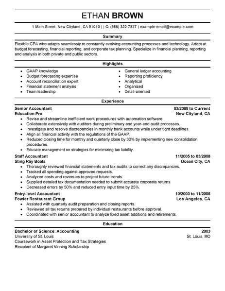 4 Accountant Resume Examples for August 2021 NMC