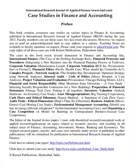 accounting case study examples with solutions pdf