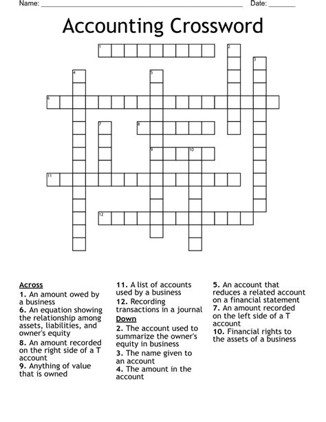 Accounting Terms Crossword Apps 148Apps