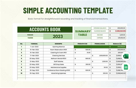 Accounting In Excel Template