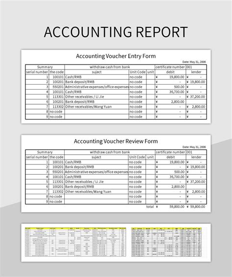 Accounting Report Format In Excel