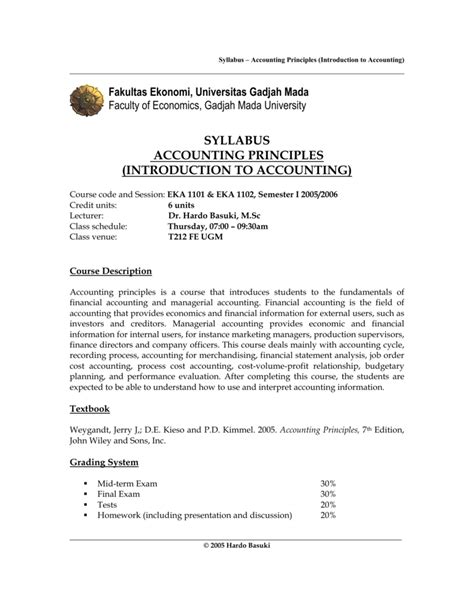 accounting theory and practice syllabus