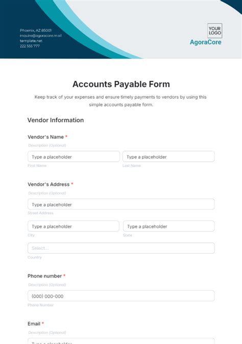 accounts payable information request form template