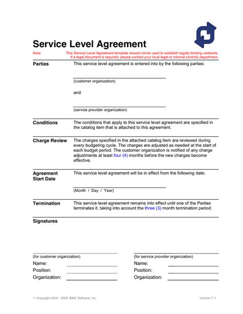 Accounts Payable Service Level Agreement Template
