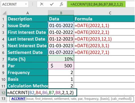 Accrint Function In Excel With Example