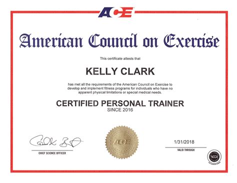 ace fitness certification login