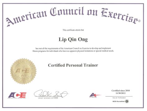 ace fitness trainer certification