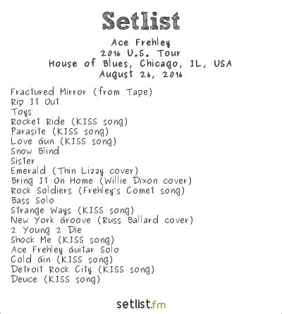 ace frehley concert setlist