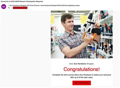 ace hardware email scam