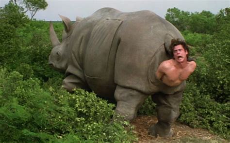 ace ventura coming out of a rhino