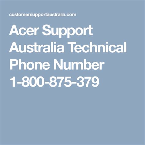 acer australia support phone number