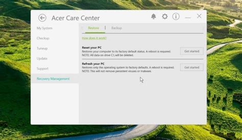 acer cloud recovery tool