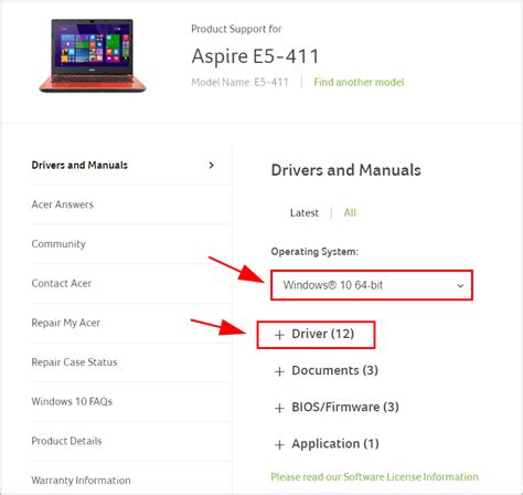 acer drivers for windows 10 64 bit
