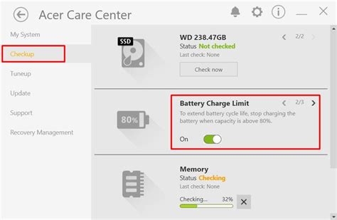 acer laptop battery charge limit