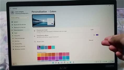 acer laptop display color setting