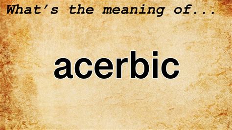 acerbic meaning in telugu