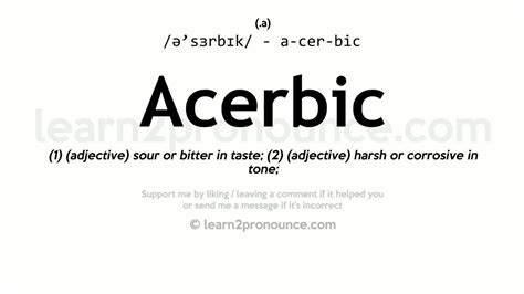 acerbic pronunciation